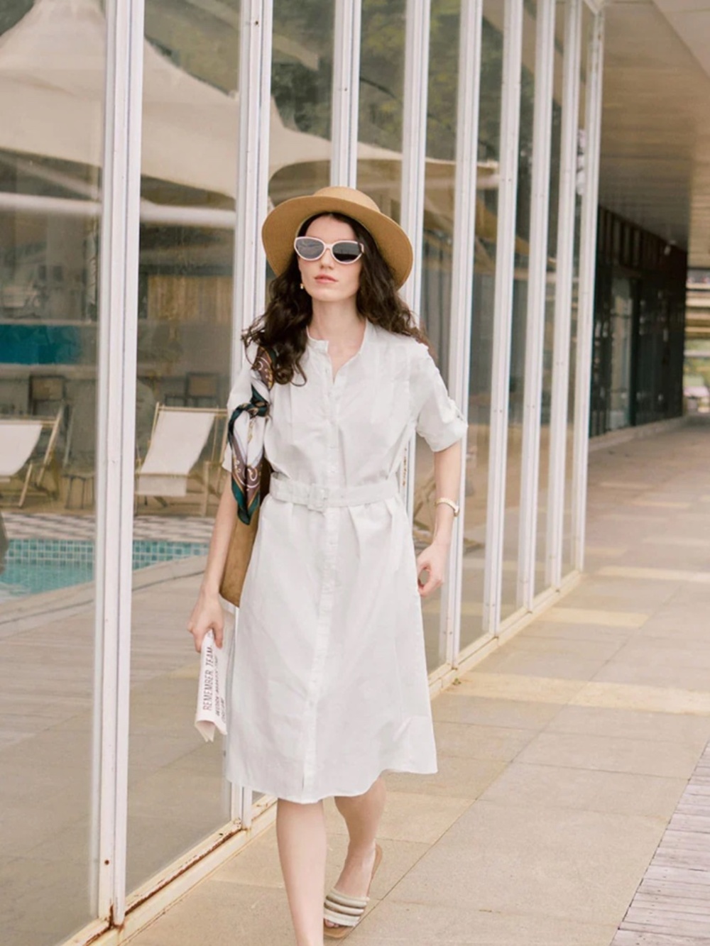 Petite Studio Miles Cotton Midi Dress Women's Size XXS White NWT (NOTE FLAW) (H)